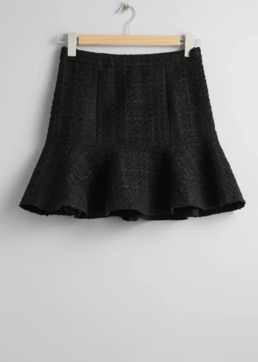 Mini-jupe Volantée En Tweed