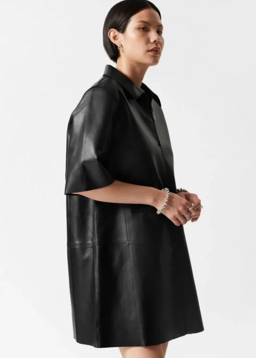 Mini-robe En Cuir Zippée