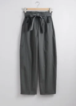 Pantalon à Taille Haute Froncée