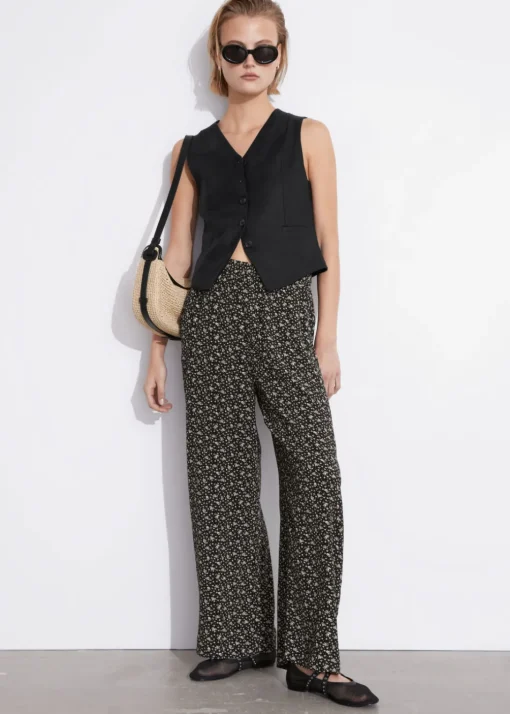 Pantalon Ample En Tissu Imprimé