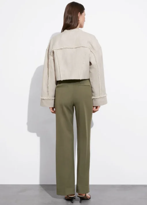 Pantalon Large à Plis Marqués
