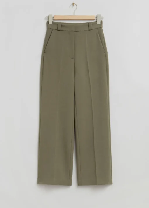 Pantalon Large à Plis Marqués