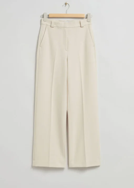 Pantalon Large à Plis Marqués