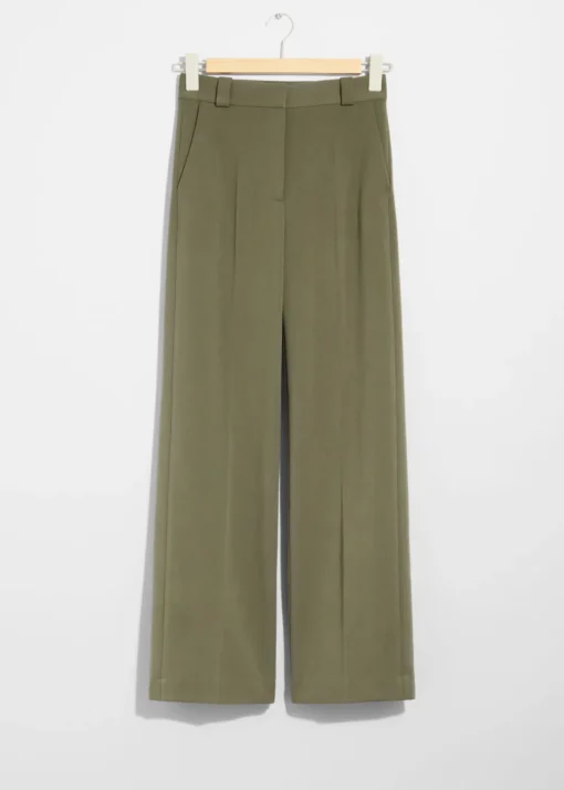 Pantalon Large à Plis Marqués