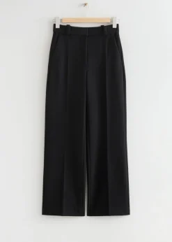 Pantalon Large à Plis Marqués