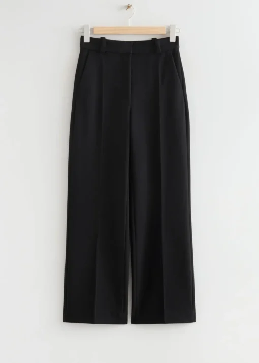 Pantalon Large à Plis Marqués