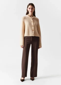 Pantalon Large à Plis Marqués