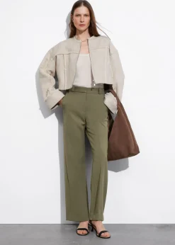Pantalon Large à Plis Marqués