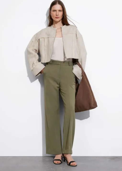 Pantalon Large à Plis Marqués