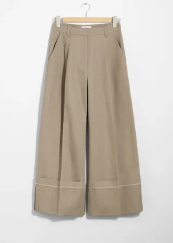 Pantalon Large à Revers