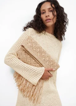 Pochette En Paille à Franges