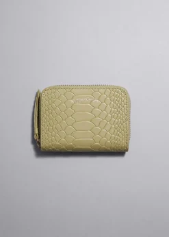 Portefeuille En Cuir Relief Serpent