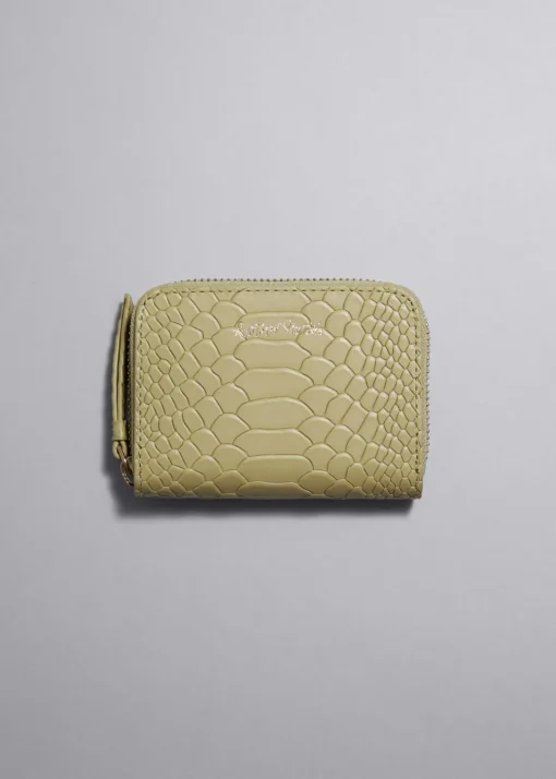 Portefeuille En Cuir Relief Serpent