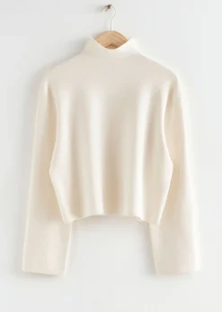 Pull En Maille Droit à Col Montant