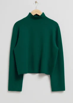 Pull En Maille Droit à Col Montant