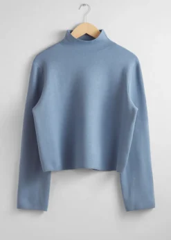 Pull En Maille Droit à Col Montant