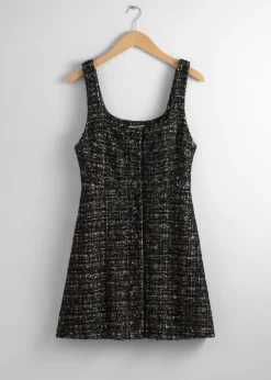 Robe Courte Sans Manches En Tweed