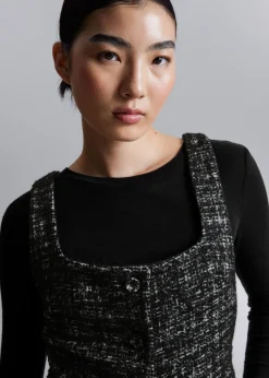 Robe Courte Sans Manches En Tweed