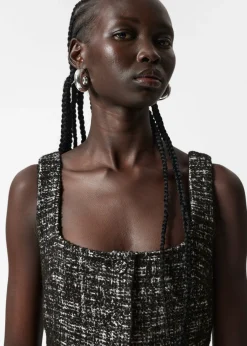 Robe Courte Sans Manches En Tweed