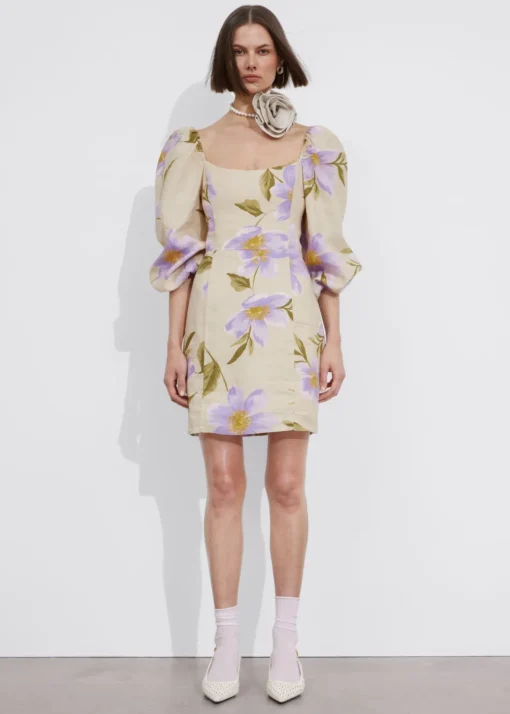 Robe Courte Trapèze En Lin
