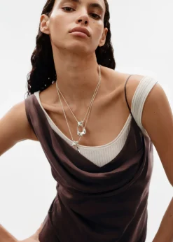 Robe Midi Drapée En Soie