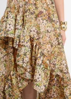 Robe Midi Volantée à Bretelles