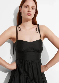 Robe Midi Volantée à Bretelles