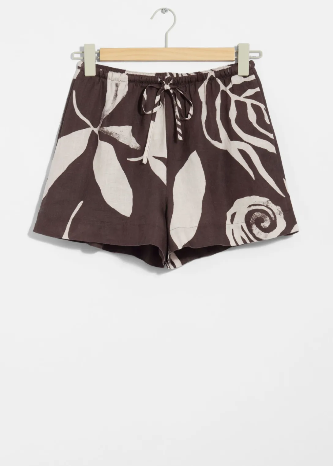 Short En Lin à Cordon De Serrage