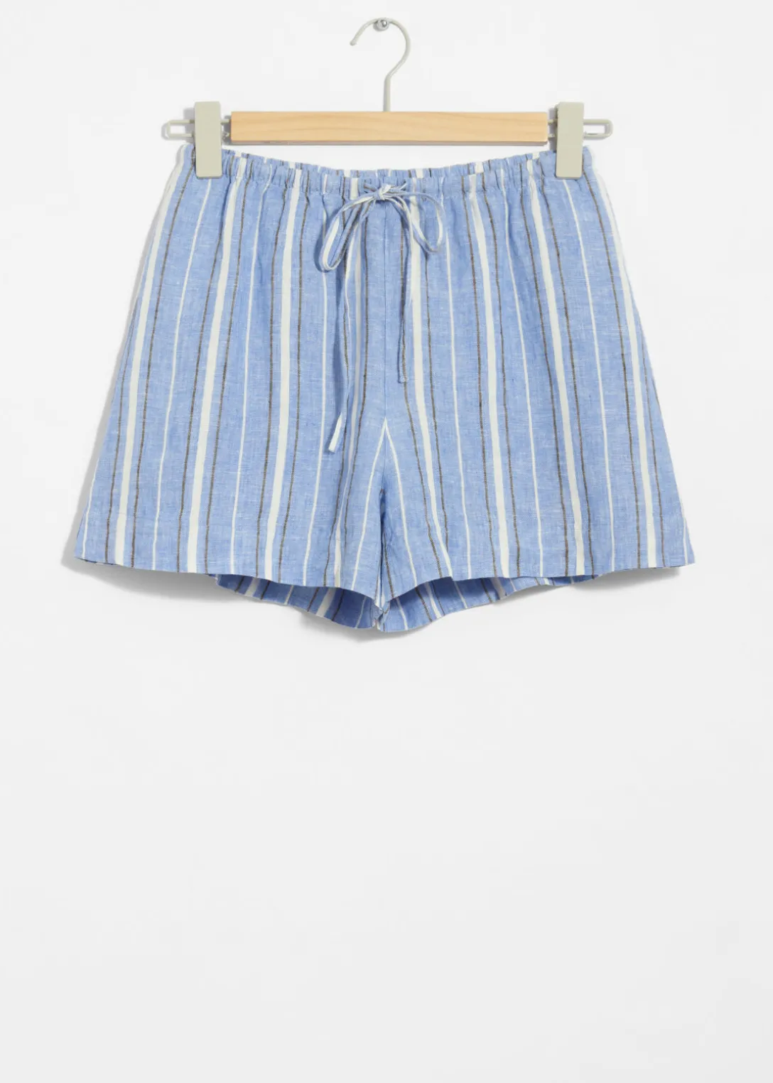 Short En Lin à Cordon De Serrage