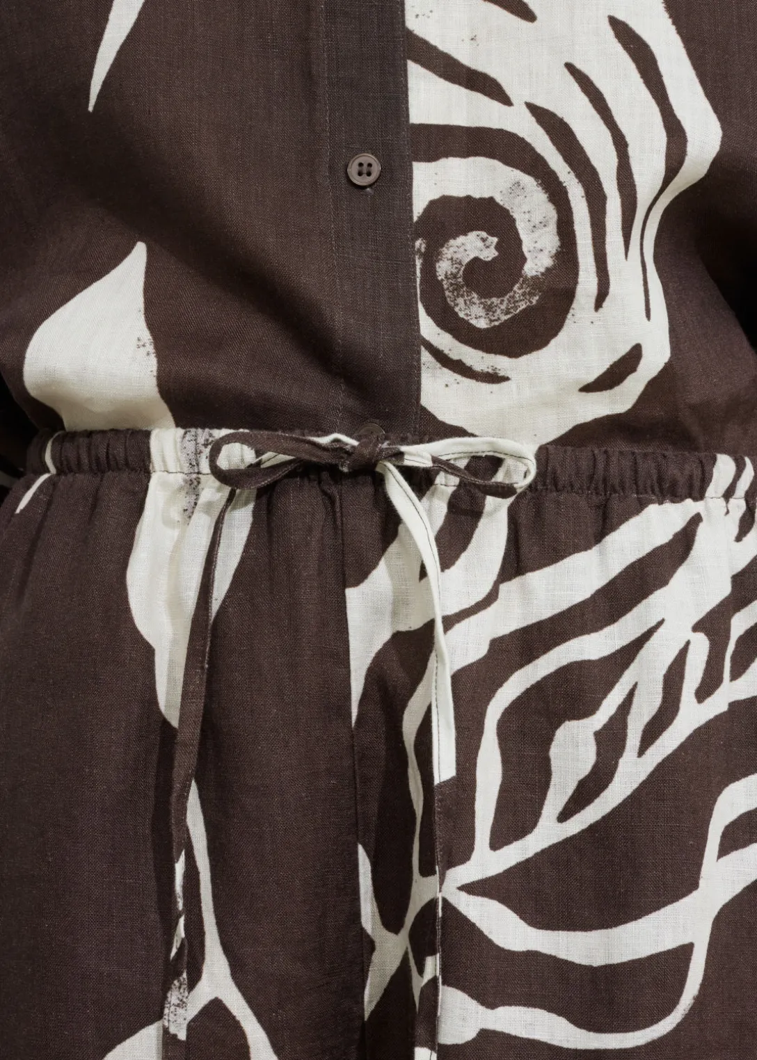 Short En Lin à Cordon De Serrage