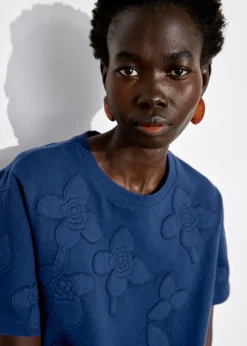 T-shirt à Motifs Floraux Appliqués