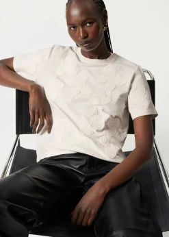 T-shirt à Motifs Floraux Appliqués