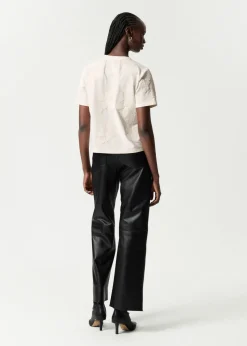 T-shirt à Motifs Floraux Appliqués