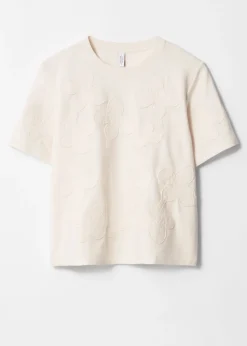 T-shirt à Motifs Floraux Appliqués