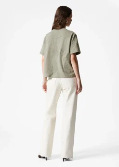 T-shirt à Motifs Floraux Appliqués