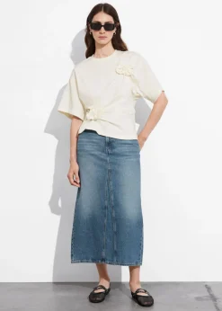 T-shirt à Motifs Floraux Appliqués