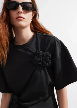 T-shirt à Motifs Floraux Appliqués