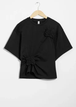 T-shirt à Motifs Floraux Appliqués