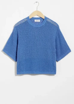 T-shirt En Maille Côtelée Transparente