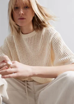 T-shirt En Maille Côtelée Transparente