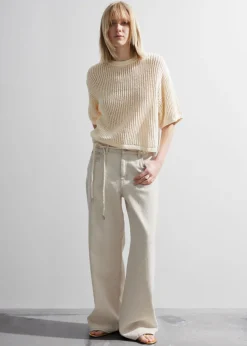 T-shirt En Maille Côtelée Transparente