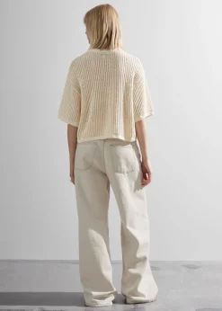 T-shirt En Maille Côtelée Transparente