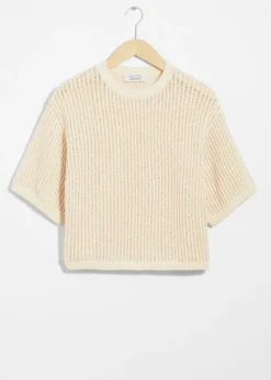 T-shirt En Maille Côtelée Transparente