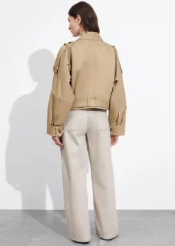 Veste Ceinturée à Poches Plaquées