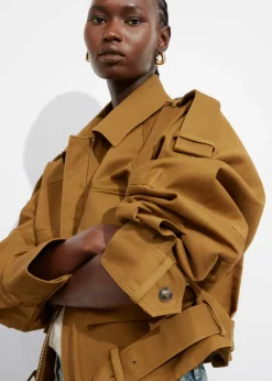 Veste Ceinturée à Poches Plaquées