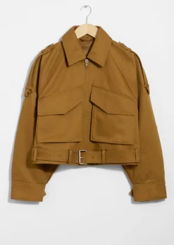 Veste Ceinturée à Poches Plaquées