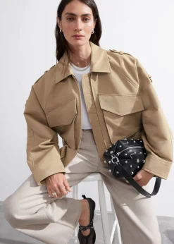 Veste Ceinturée à Poches Plaquées