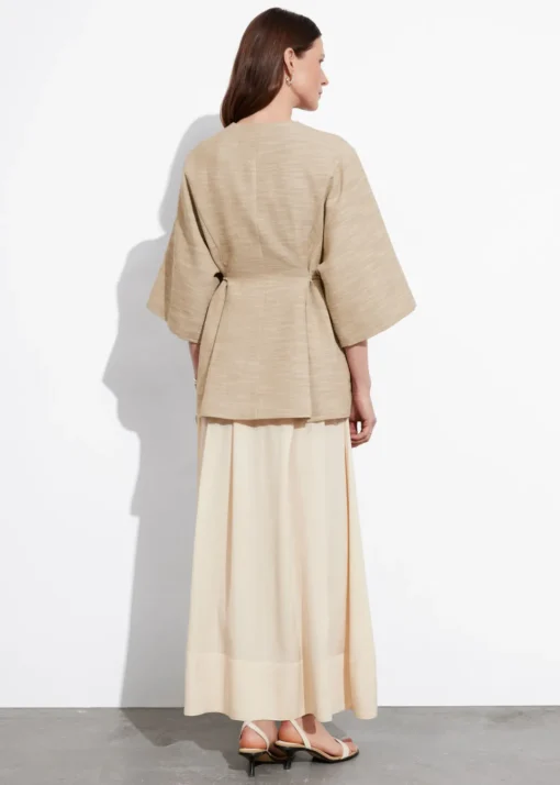 Veste Ceinturée En Soie Mélangée